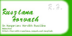 ruszlana horvath business card